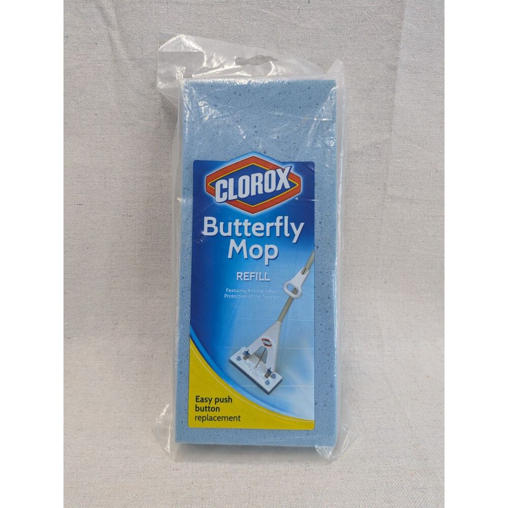 Vintage Clorox Butterfly Mop Refill Blue Sponge NOS Discontinued Cleaning Retro